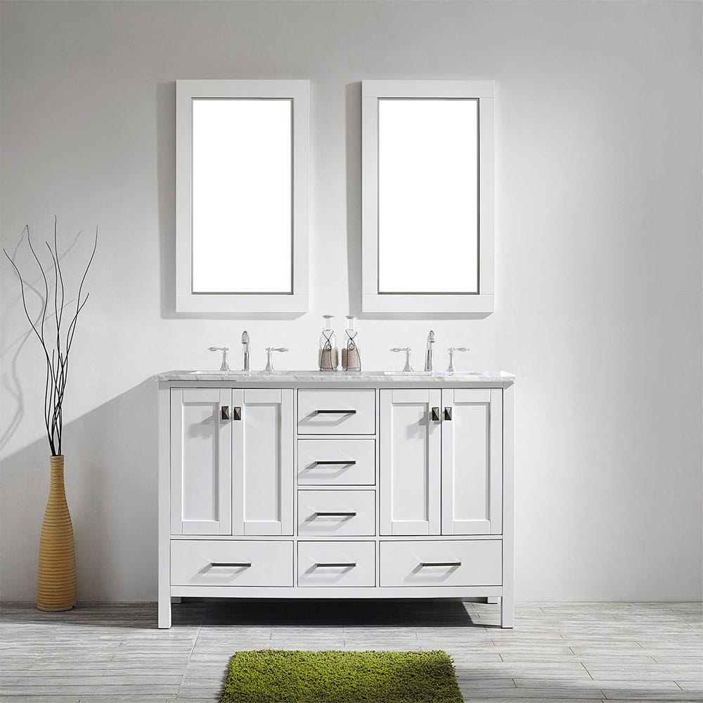 48 White Double Sink Vanity Cabinet 